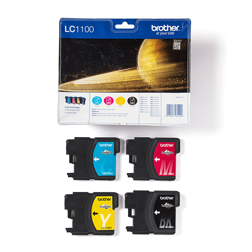 Set tinti BROTHER LC-1100 Value Pack (BK/C/M/Y, original)-2