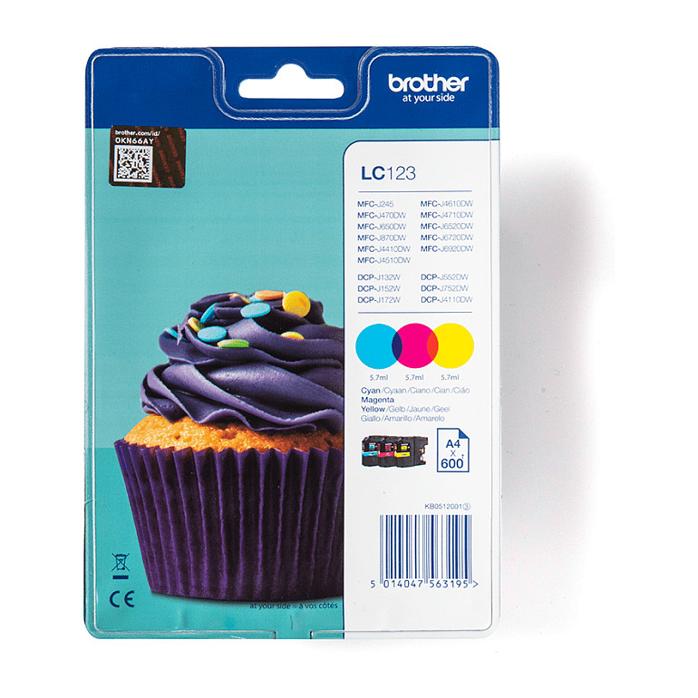 Tinta za printer BROTHER LC-123RBWBP Multipack (Cijan, Magenta, Žuta)
