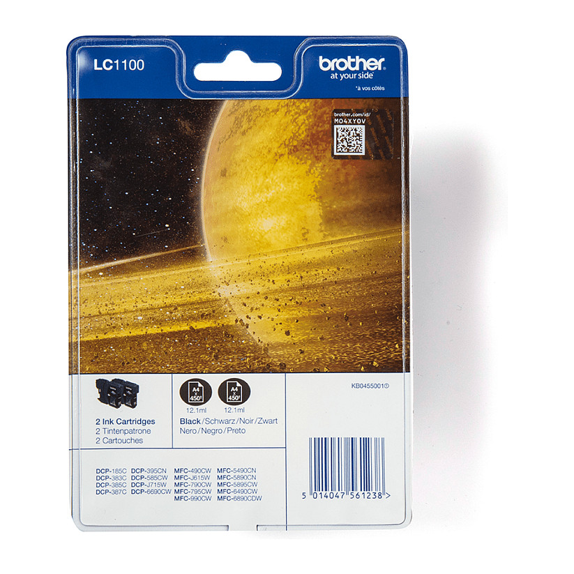 Tinta BROTHER LC-1100BK crna (dvostruko pakiranje, 2x 450 stranica)