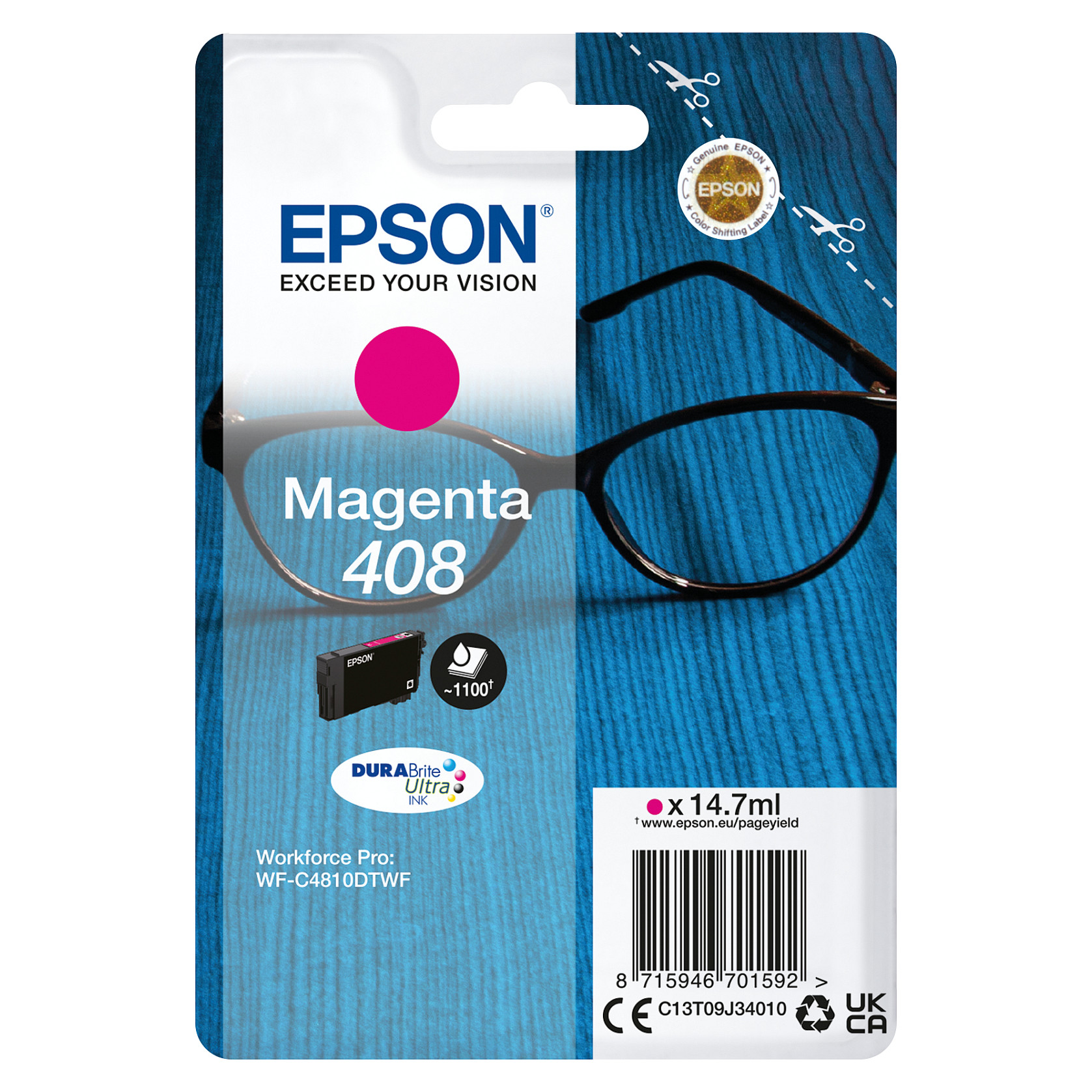 Tinta EPSON 408 Magenta (14.7 ml, C13T09L34010)