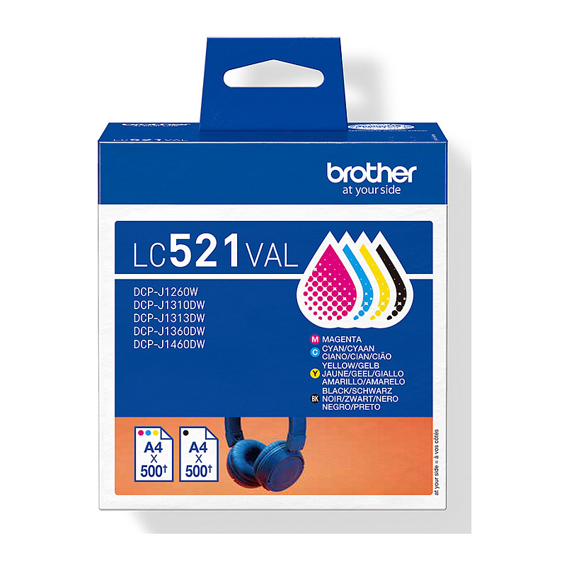 Set tinti BROTHER LC-521VAL Multipack (BK/C/M/Y)-0