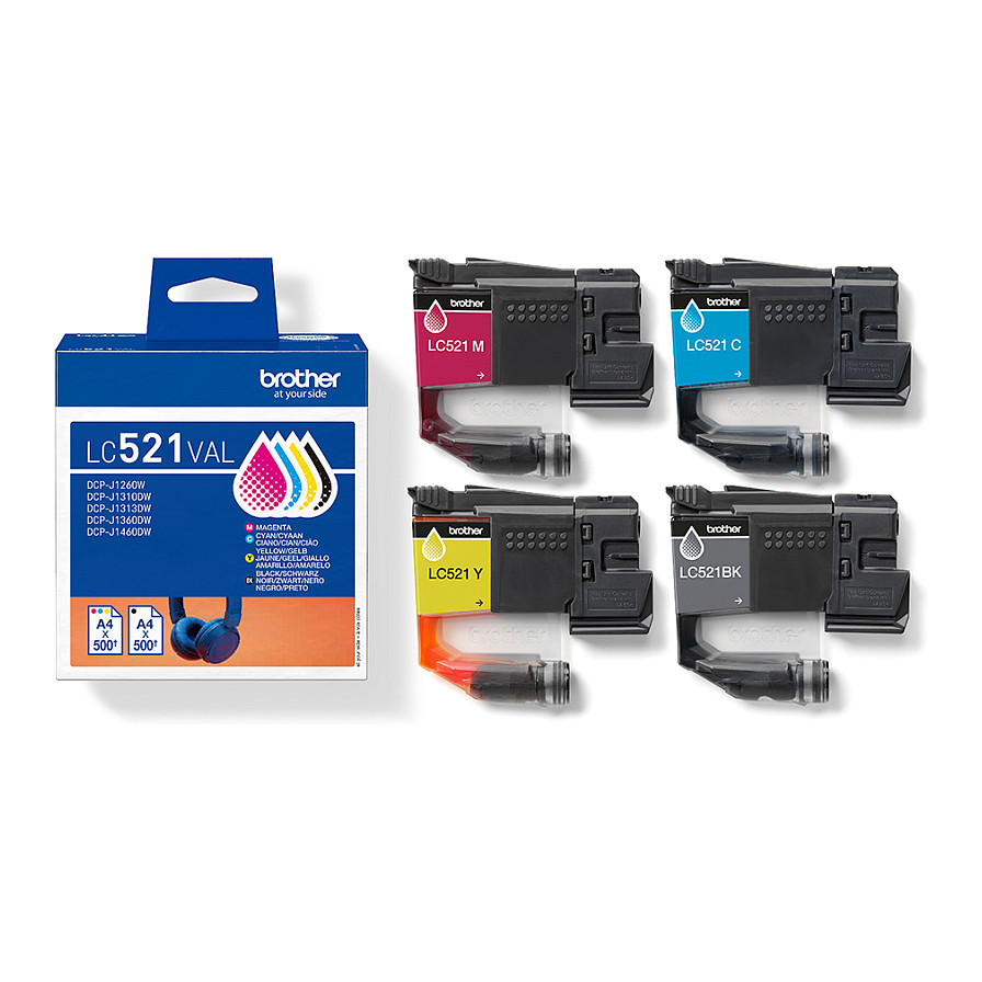 Set tinti BROTHER LC-521VAL Multipack (BK/C/M/Y)-4