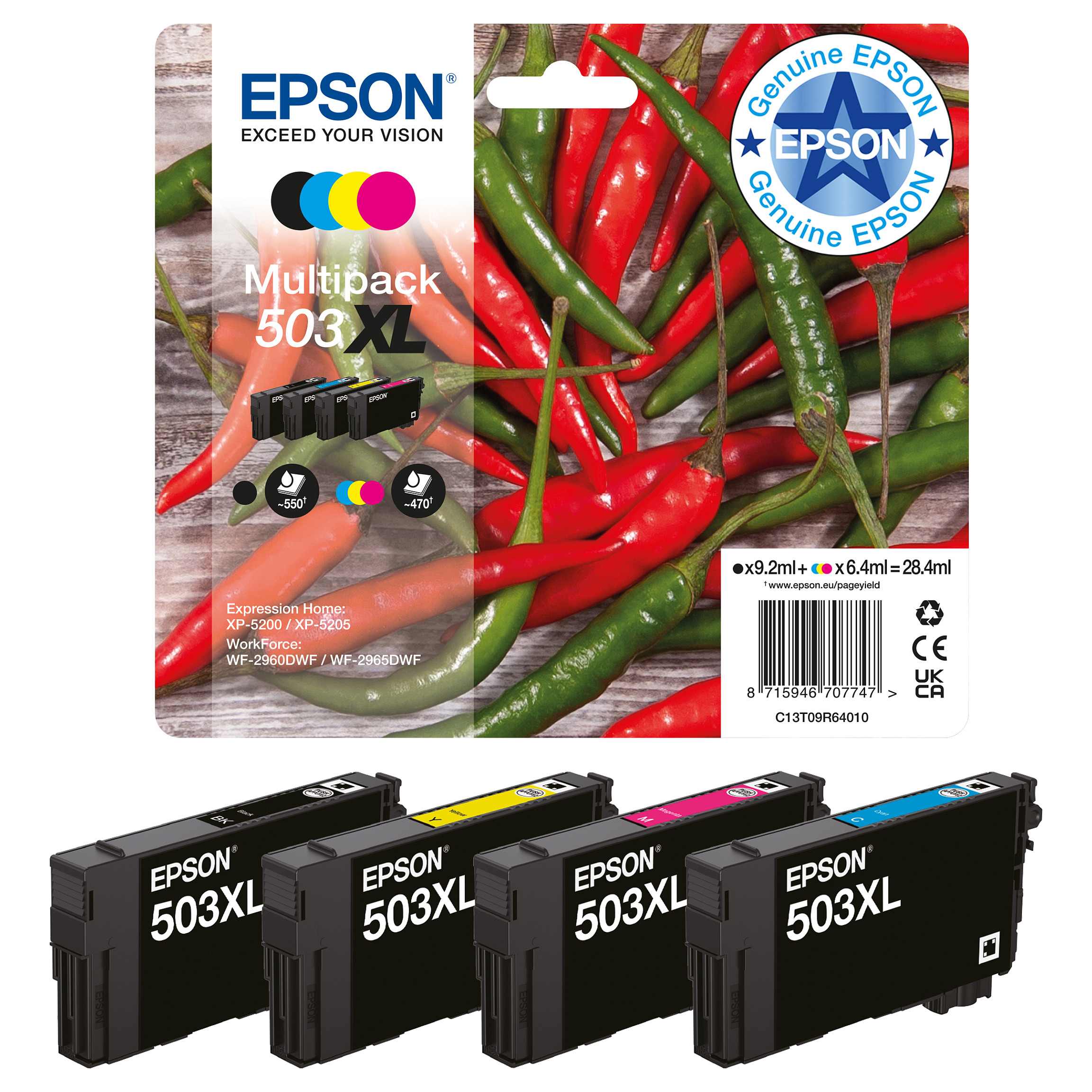 Tinta za printer EPSON 503XL Multipack (4 boje, XL kapacitet, EasyMail pakiranje)-10
