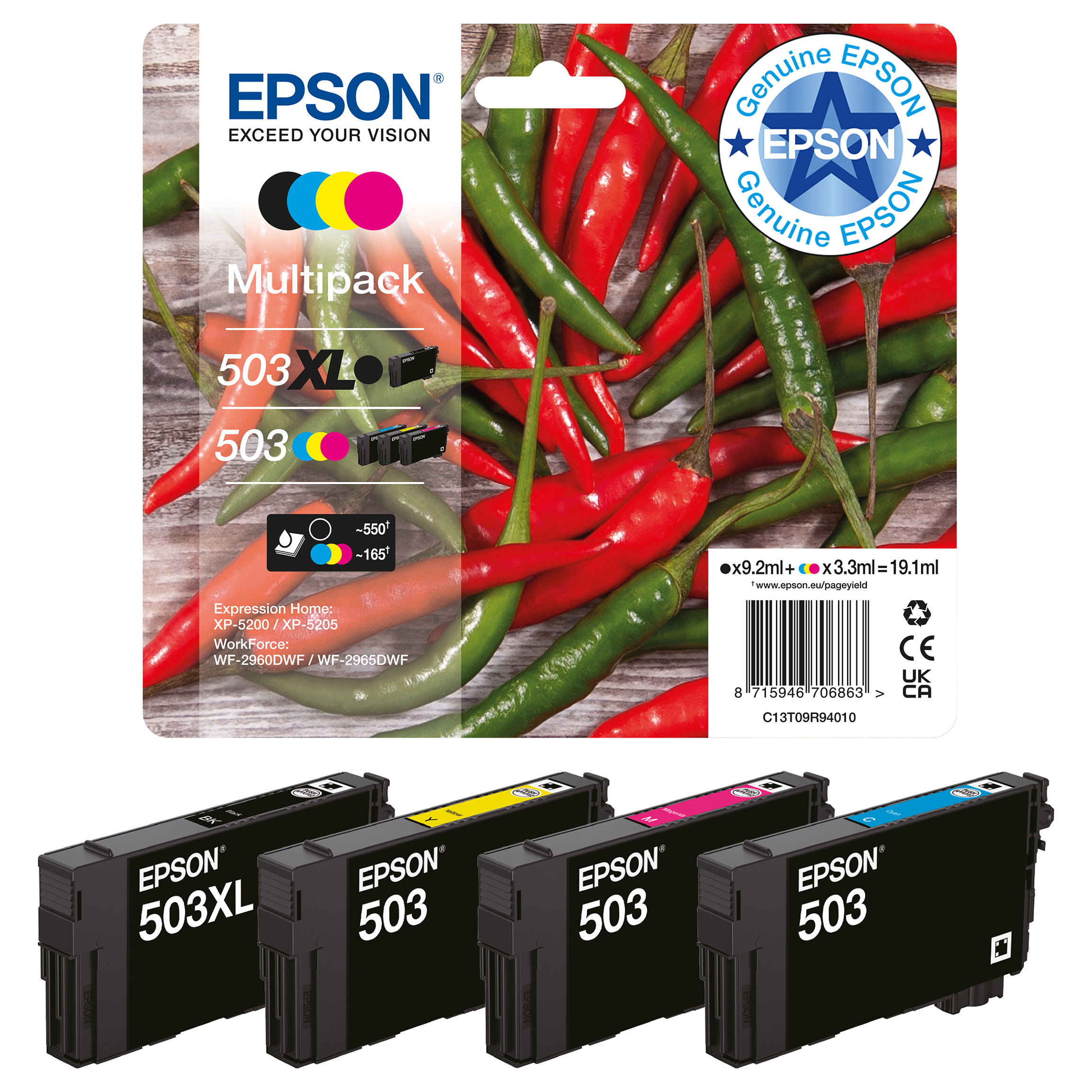 Tinta za printer EPSON 503XL Multipack (4 boje, XL kapacitet, EasyMail pakiranje)-7