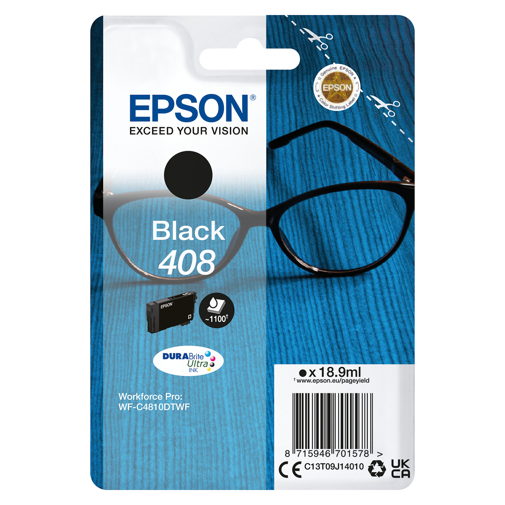 Tinta EPSON 408 Singlepack Black (C13T09K14010, DURABrite Ultra)-0