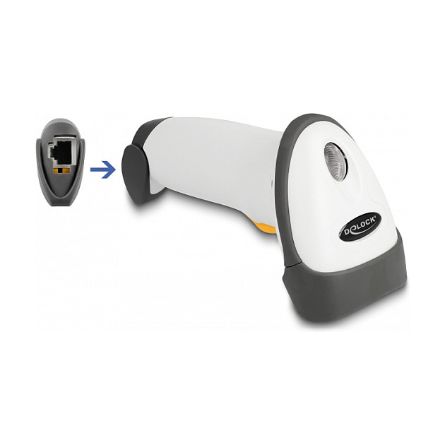 Barcode čitač DELOCK 1D USB 90565 (laserski, sa stalkom, do 500 skenova/s)-1