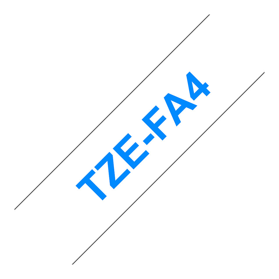Traka za pisač naljepnica BROTHER TZe-FA4 (18mm, plava na bijeloj, za tekstil)