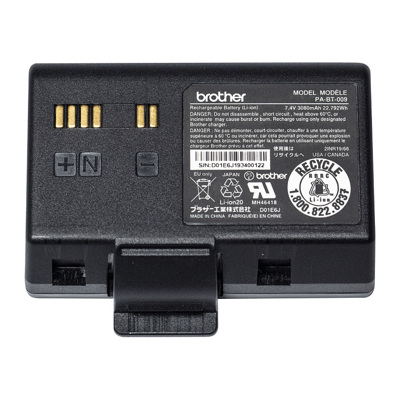 Baterija za pisač BROTHER PA-BT-009 (Punjiva, Li-ion, 1750 mAh)
