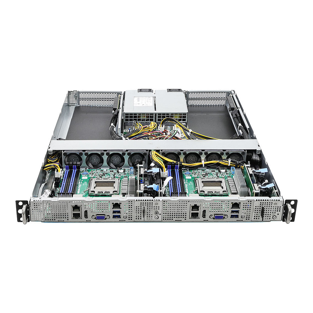 Barebone Server ASROCK RACK 1U2N2G-AM5/2T (1U, 2 čvora, Socket AM5, 2x 10GbE LAN, 850W Redundant)-2