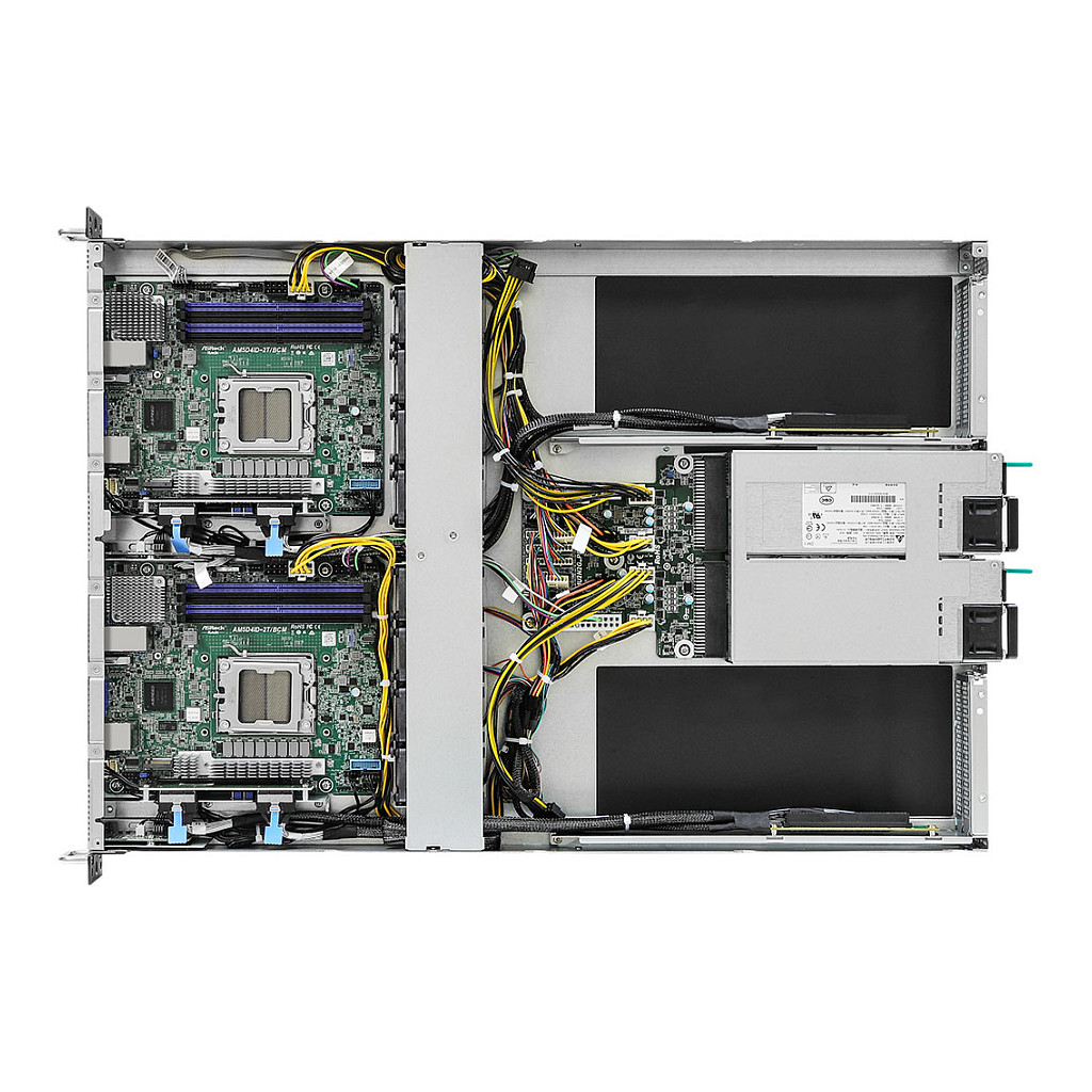 Barebone Server ASROCK RACK 1U2N2G-AM5/2T (1U, 2 čvora, Socket AM5, 2x 10GbE LAN, 850W Redundant)-4
