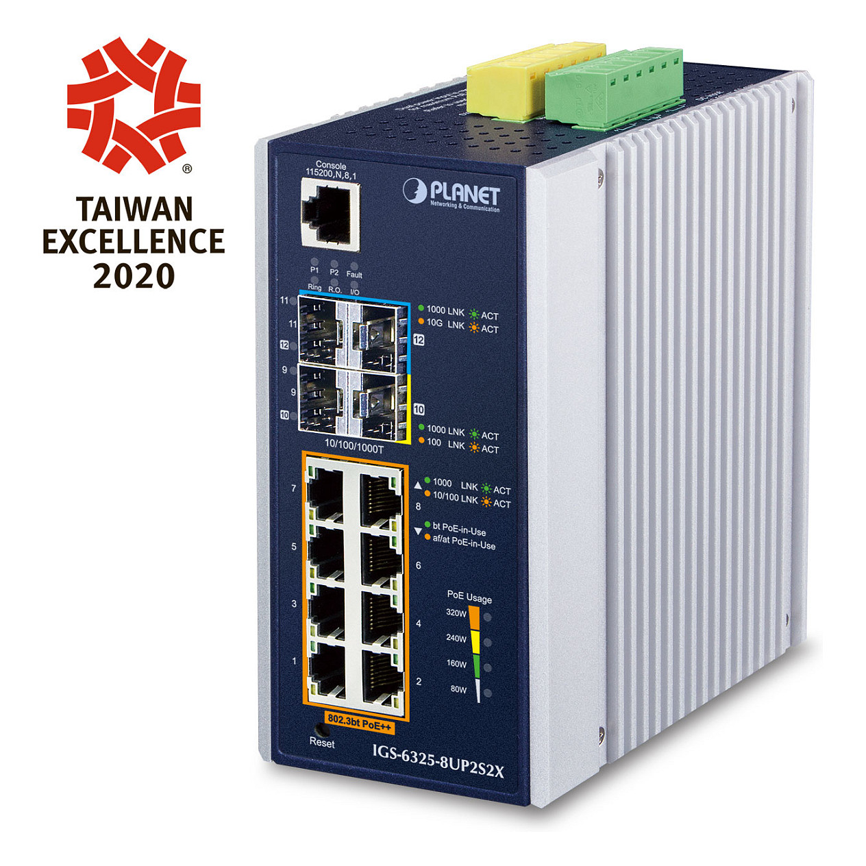 Mrežni switch PLANET IGS-6325-8UP2S2X (L3 Managed, 8x PoE+, 2x SFP, 2x 10G SFP+)-0