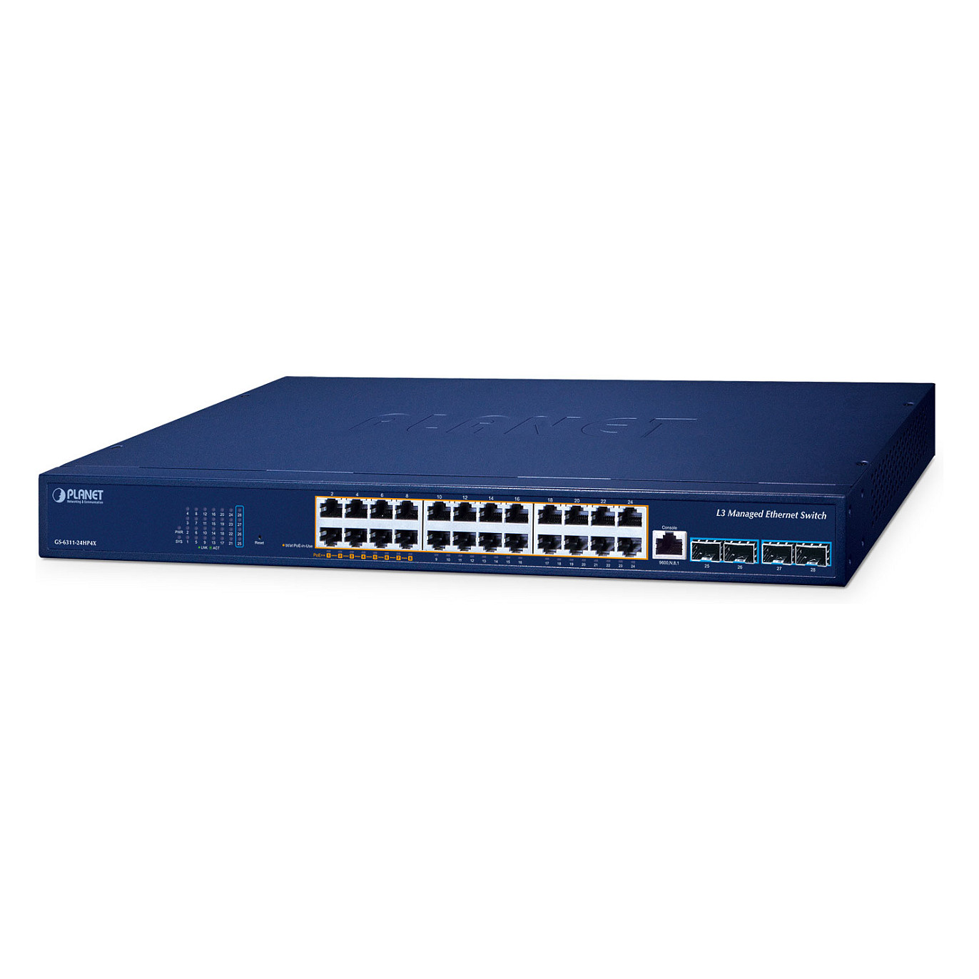 Mrežni Switch PLANET GS-6311-24HP4X (24x 1G PoE++, 4x 10G SFP+, L3 Managed, 600W)-0