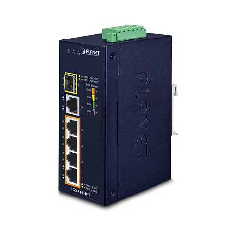 Industrijski PoE Switch PLANET IGS-614HPT (4x PoE+, 1x GE, 1x SFP, 120W, Upravljivi)-0