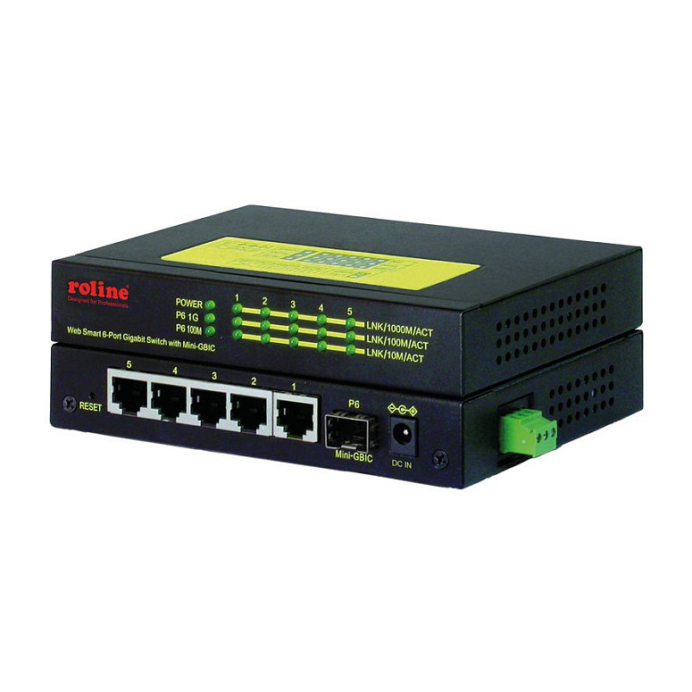 Mrežni Switch ROLINE 21.14.1005 (Industrijski, 5x Gigabit RJ-45, 1x SFP)-2