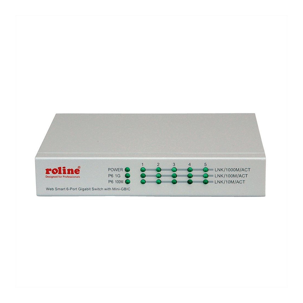 Mrežni Switch ROLINE Gigabit Ethernet 6-Port WebSmart (5x 1Gbps RJ45, 1x SFP)-1