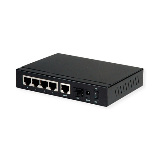 Mrežni Switch ROLINE Gigabit Ethernet 6-portni (5x RJ45, 1x SFP, 4x PoE+, 65W)-1