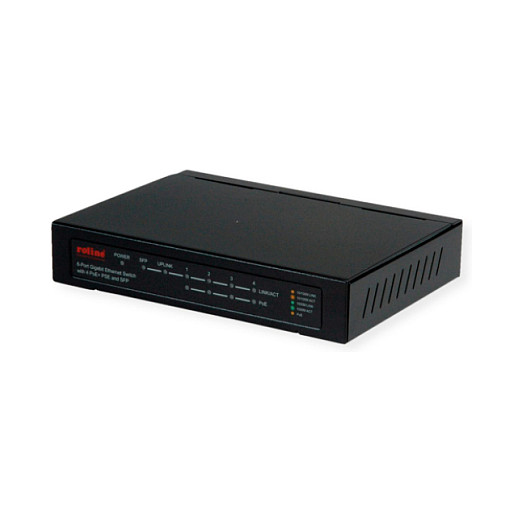 Mrežni Switch ROLINE Gigabit Ethernet 6-portni (5x RJ45, 1x SFP, 4x PoE+, 65W)-2