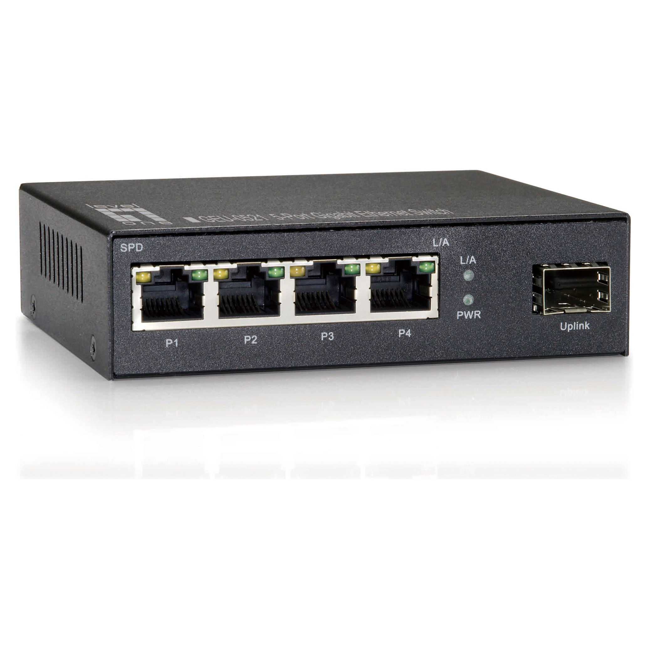Mrežni switch LEVELONE GEU-0521 (4x Gigabit porta, 1x SFP utor, metalno kućište)