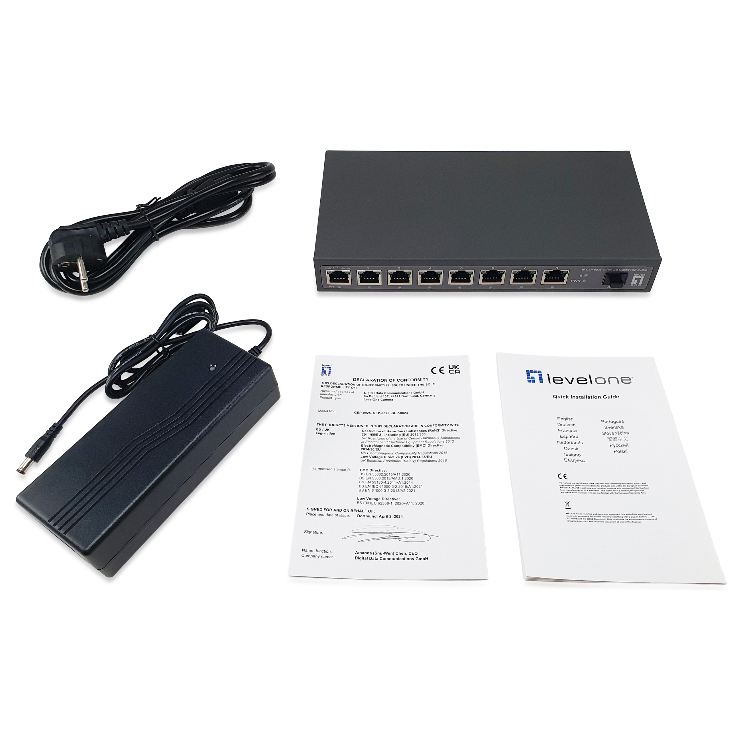 Mrežni switch LEVELONE GSW-0921 (8xGE PoE+, 1x10G SFP+, 120W, Unmanaged)-5