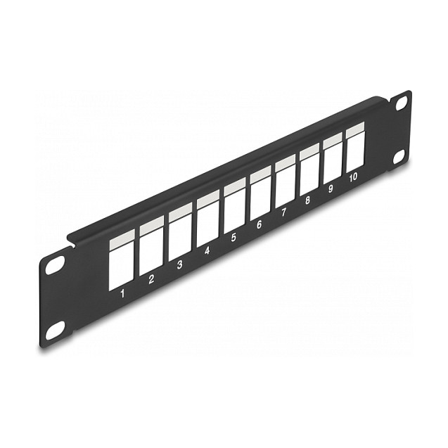 Mrežni patch panel DELOCK 10" Keystone 10 Portova (1U, metalni, crni)-0