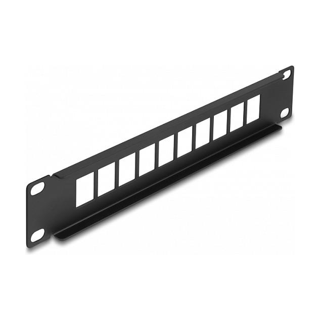 Mrežni patch panel DELOCK 10" Keystone 10 Portova (1U, metalni, crni)-1