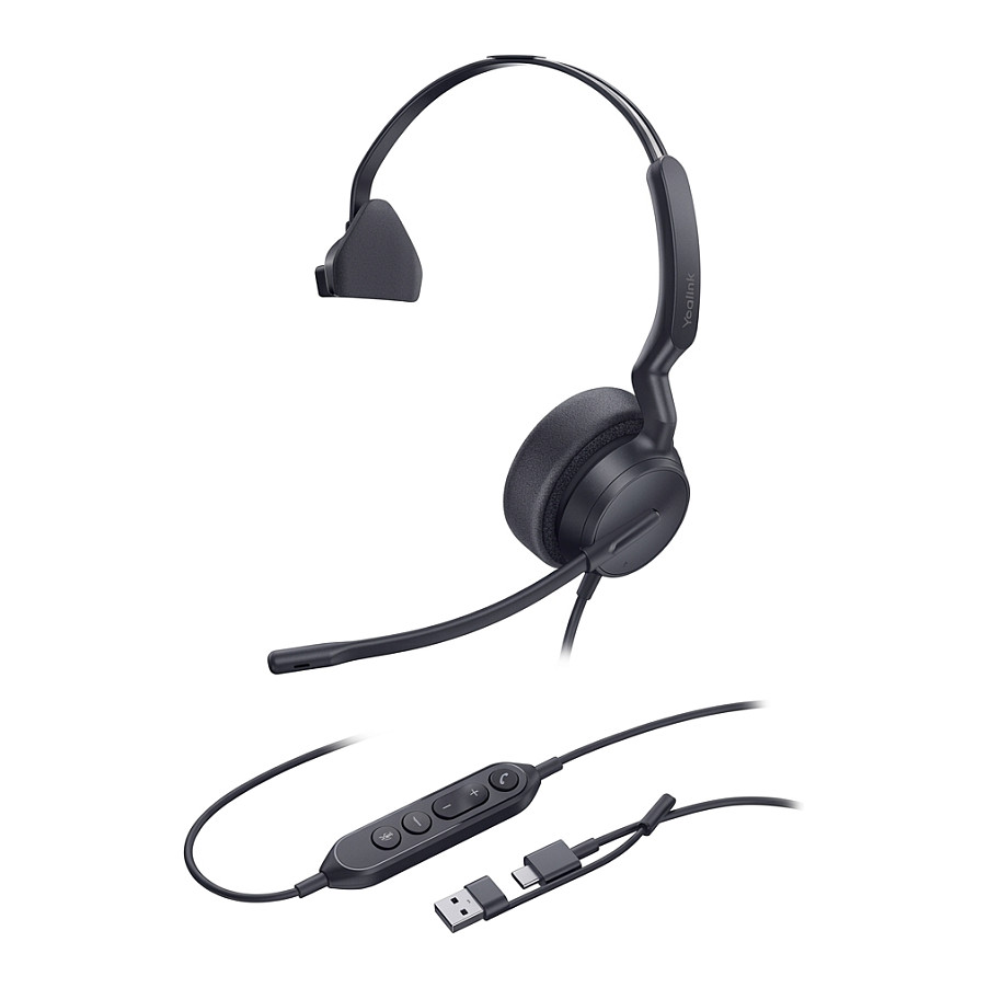 Slušalice s mikrofonom YEALINK UH42 Mono (USB-C/A, HD Audio, Noise-canceling mikrofon)-0