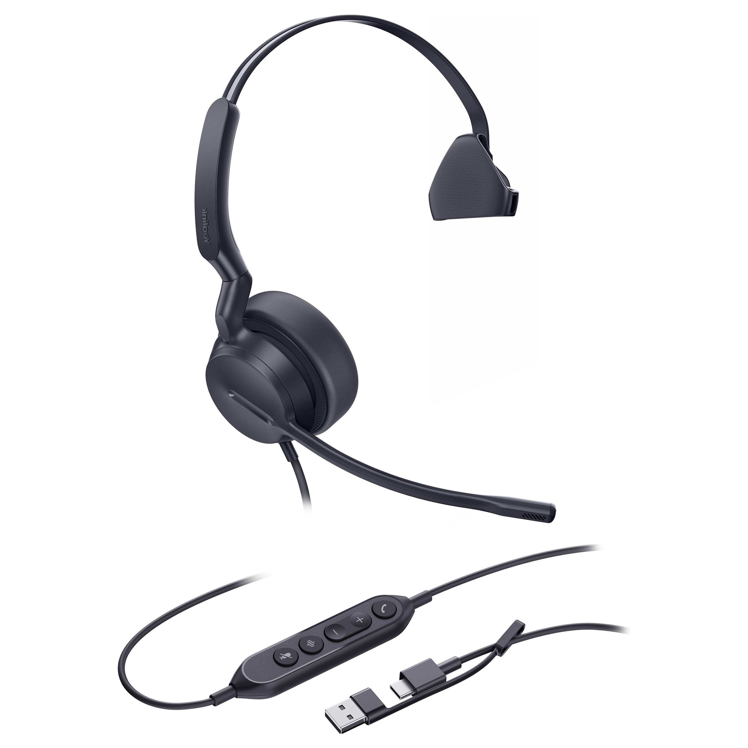 Slušalice s mikrofonom YEALINK UH42 Mono (USB-C/A, HD Audio, Noise-canceling mikrofon)-1