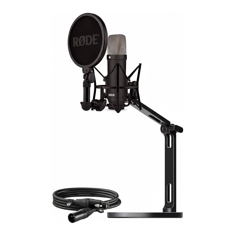 Studijski mikrofon RODE NT1 Signature Black Bundle (XLR kabel, stolni stalak)