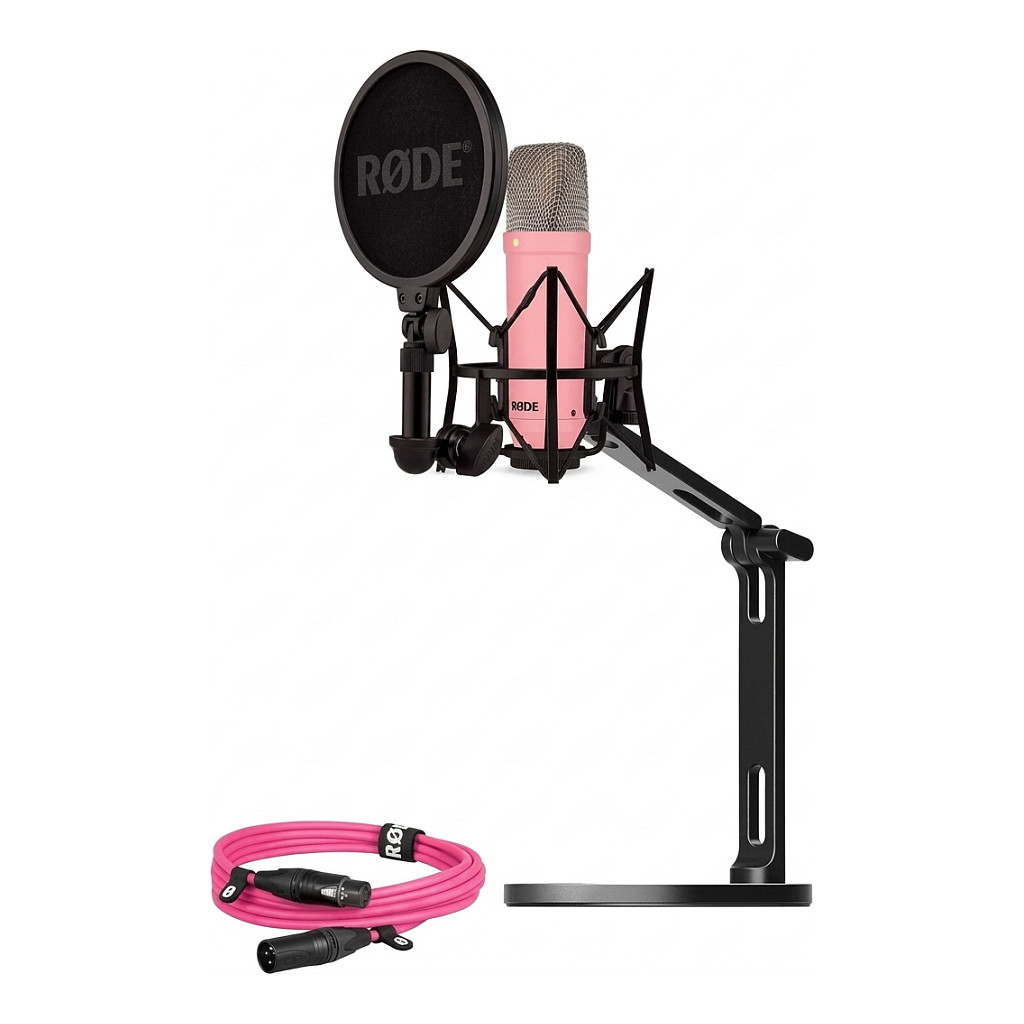 Studijski mikrofon RODE NT1 Signature Series Pink + XLR kabel + stolni stalak