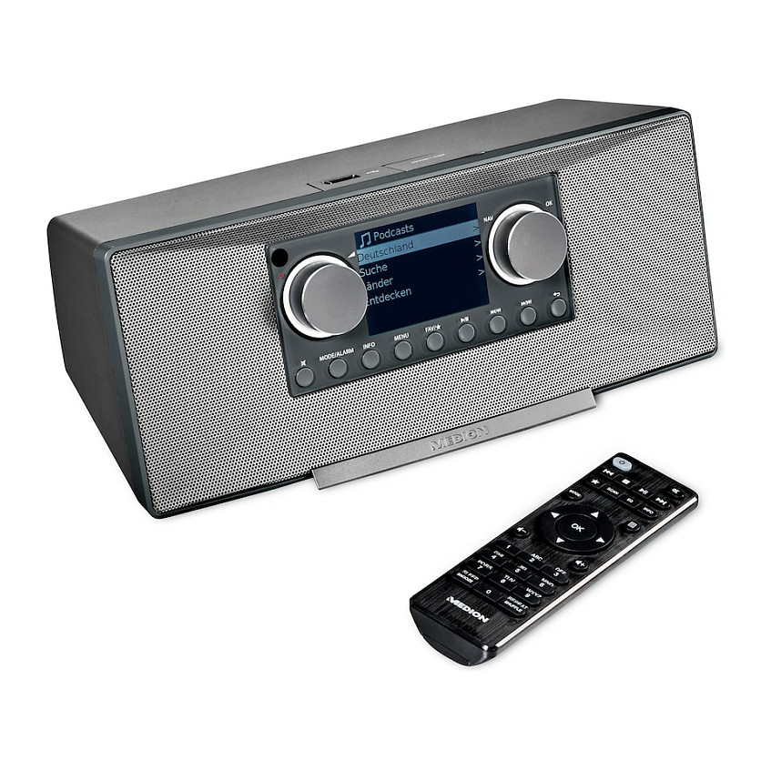 Internet radio MEDION MD 89289 (DAB+, FM, Bluetooth, Spotify Connect, 2x 7.5W) sivi-0
