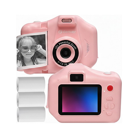 Dječji fotoaparat DENVER KPC-1370P rozi (Instant ispis, Selfie leća, Igre)