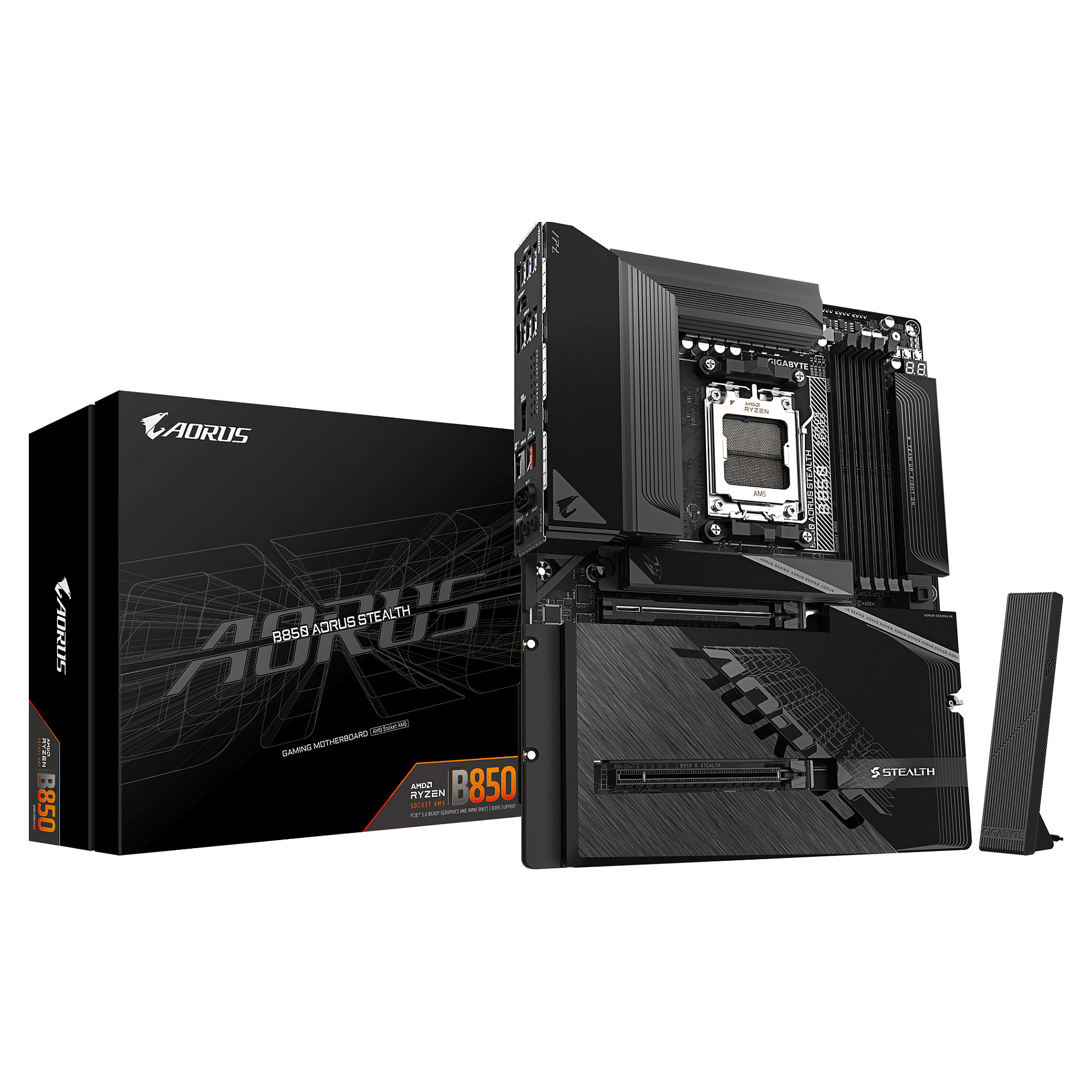Matična ploča GIGABYTE B850 AORUS STEALTH (AM5, ATX, DDR5, Wi-Fi 7)