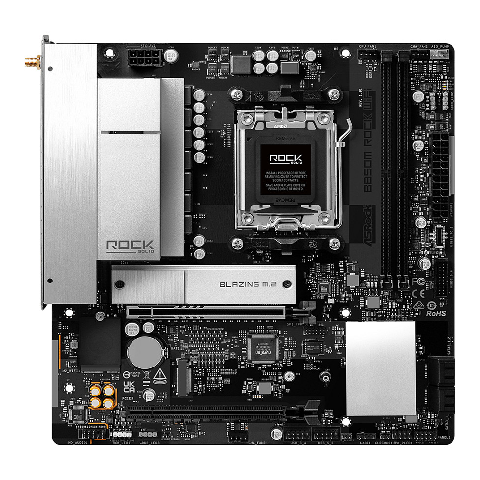 Matična ploča ASROCK B850M Rock WiFi 7 (DDR5, AM5, mATX, WiFi 7)-1
