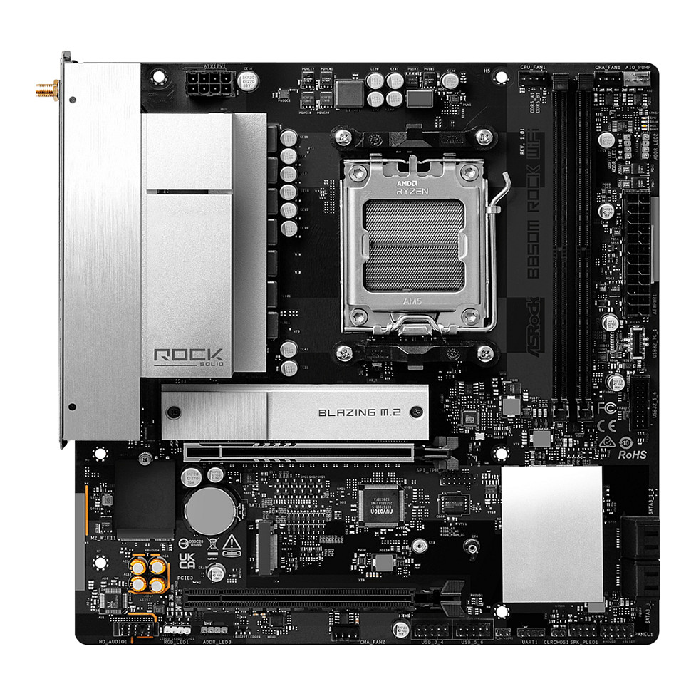 Matična ploča ASROCK B850M Rock WiFi 7 (DDR5, AM5, mATX, WiFi 7)-2