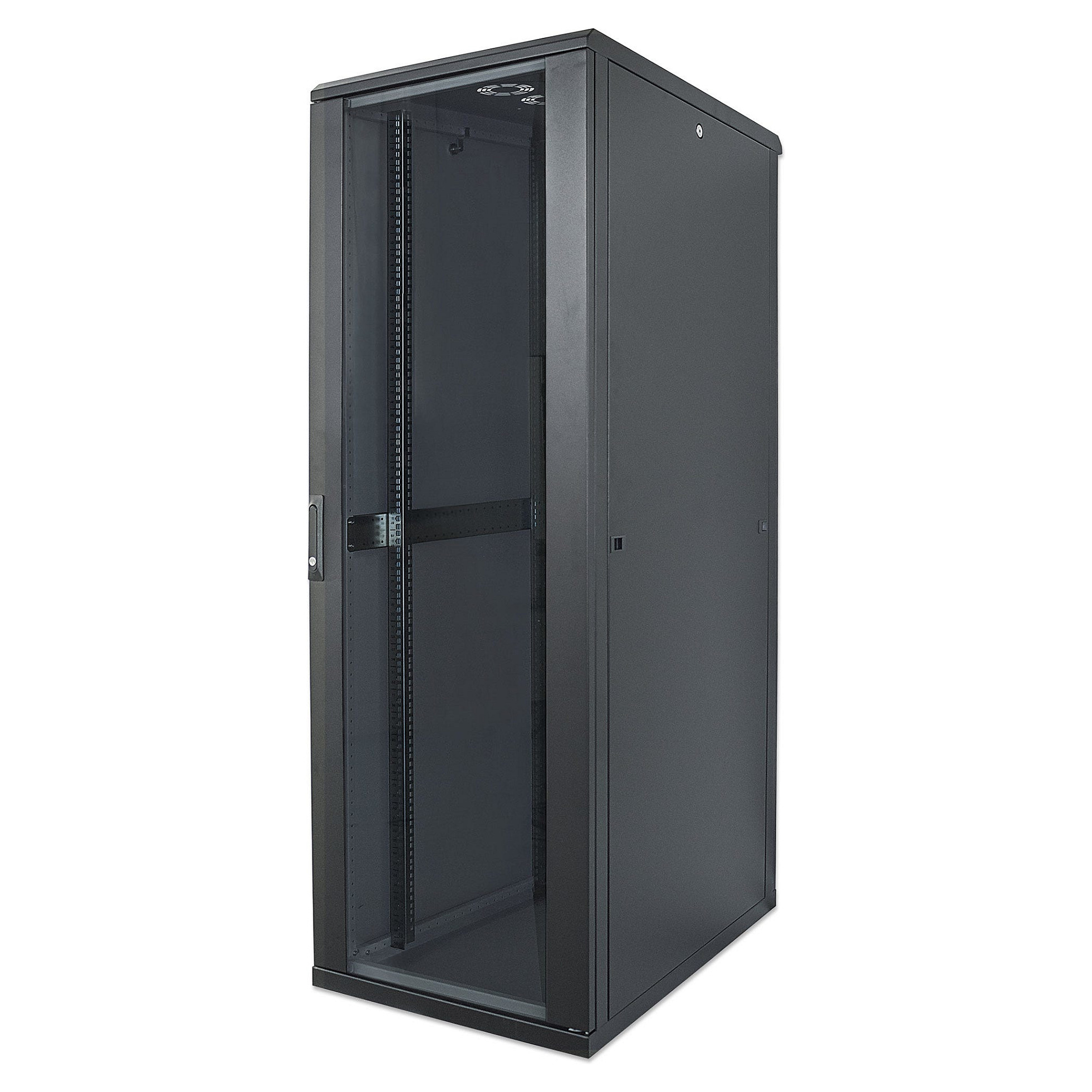 Mrežni ormar INTELLINET 19" 32U (800x800mm, 1000kg, staklena vrata, rasklopljen) Crni-0
