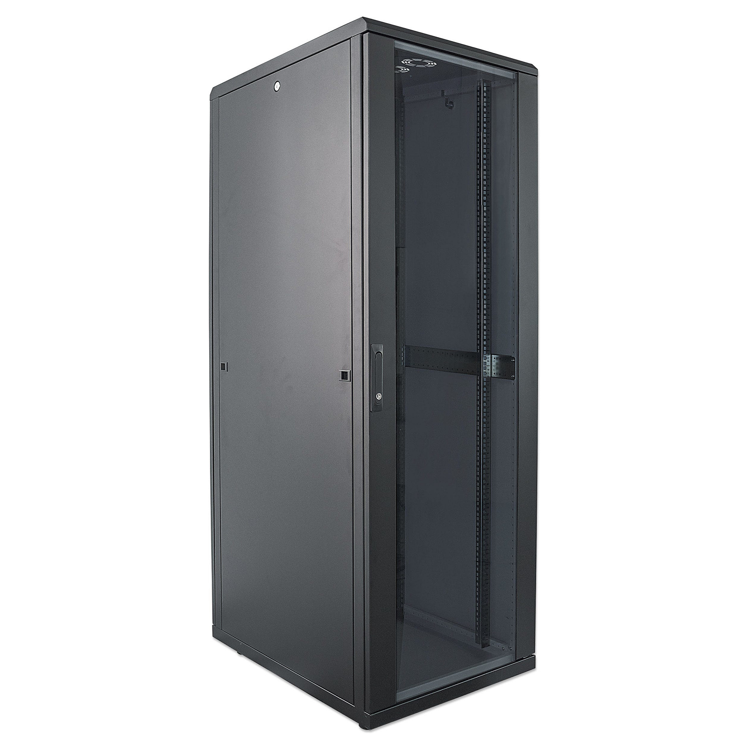 Mrežni ormar INTELLINET 19" 32U (800x800mm, 1000kg, staklena vrata, rasklopljen) Crni-1