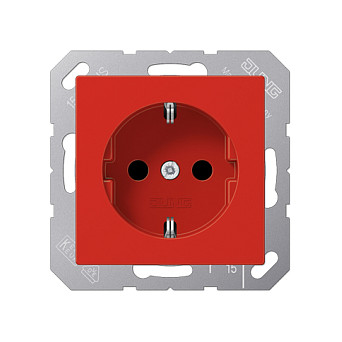 Utičnica JUNG A 1520 BFRT (SCHUKO, 16A, 250V, nelomljiva, crvena)-0