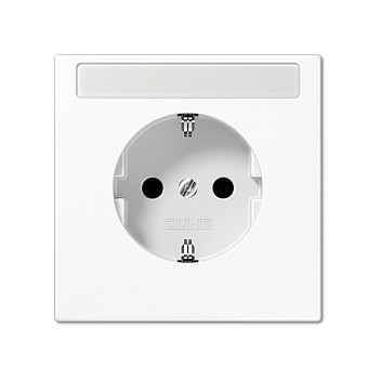 Utičnica JUNG LS 1520 NA WW (SCHUKO, s poljem za natpis, 16A, alpin bijela)-0