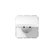 Utičnica JUNG CD 1520 BFKL WW (Schuko, s poklopcem, 16A, 250V, IP44, alpski bijela)