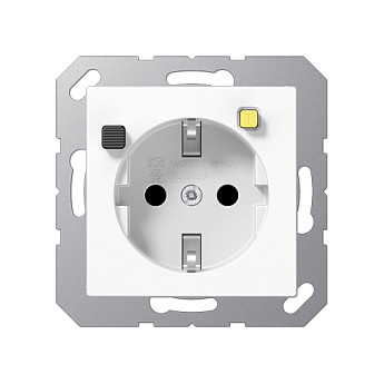 Zaštitna utičnica JUNG A 5520.30 WW (FI/RCD, 16A, 250V, zaštita od dodira, alpski bijela)-0