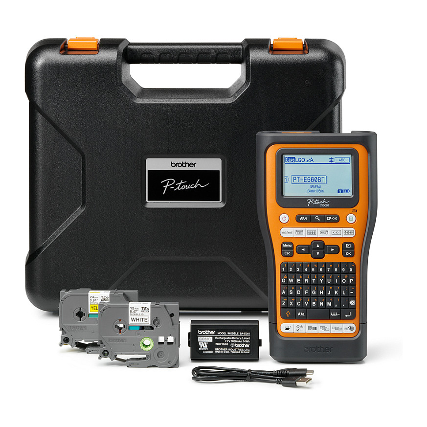 Pisač naljepnica BROTHER P-touch E560BT (Bluetooth, USB, automatski rezač, kofer)-5