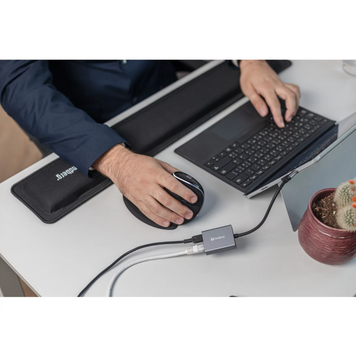Mrežni adapter SANDBERG USB-C Gigabit PD100W (1000 Mbps, 100W Power Delivery)-2