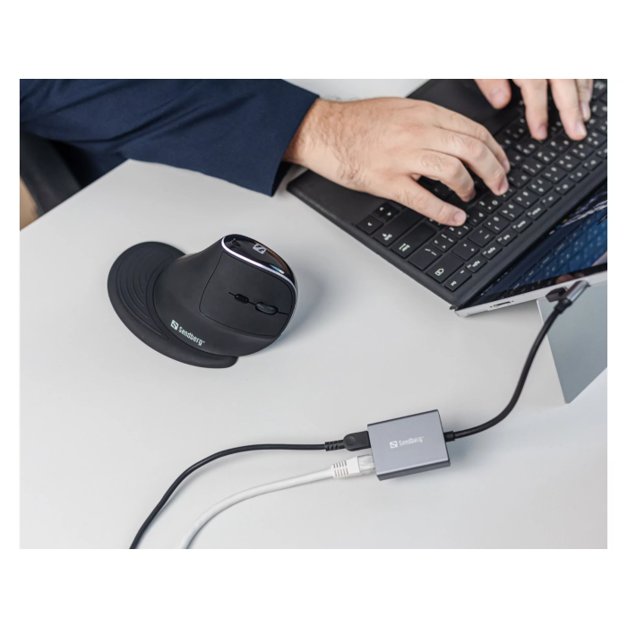 Mrežni adapter SANDBERG USB-C Gigabit PD100W (1000 Mbps, 100W Power Delivery)-1