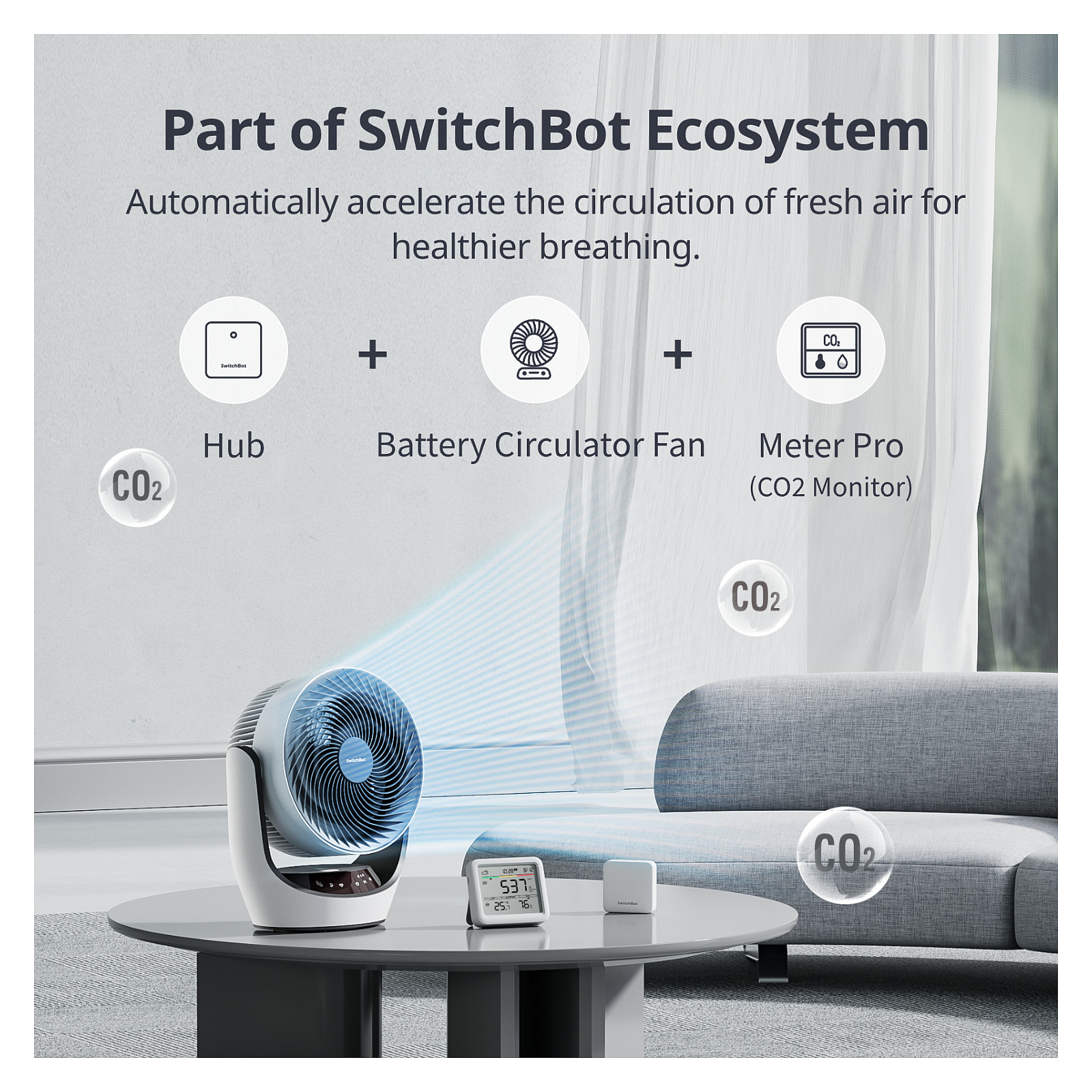 Pametni senzor SWITCHBOT CO2 Meter (NDIR senzor, temperatura, vlaga, E-ink zaslon)-8