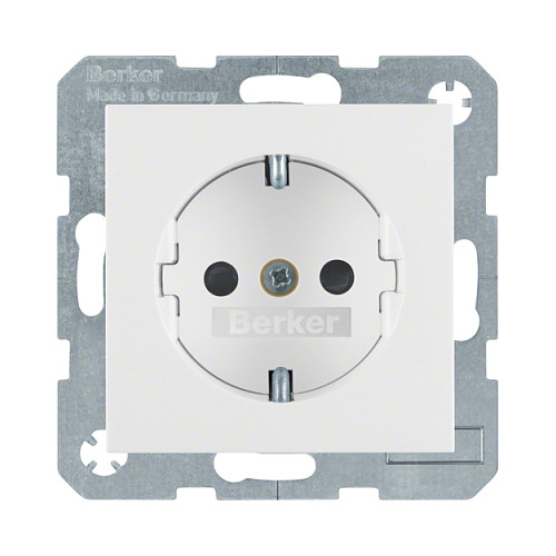Utičnica BERKER S.1 47238989 (Schuko, s poklopcem, IP44, dječja zaštita, polarno bijela)