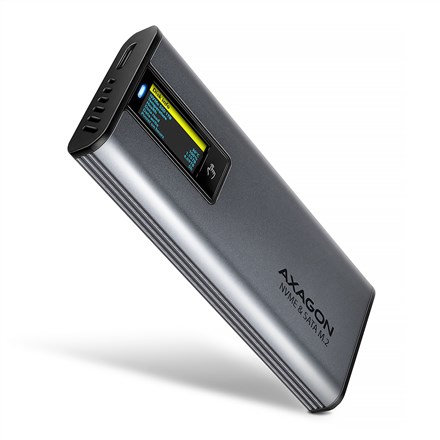 Vanjsko kućište za M.2 SSD AXAGON EEM2-SD2 (USB-C 3.2 Gen 2, NVMe & SATA, s ekranom)-6