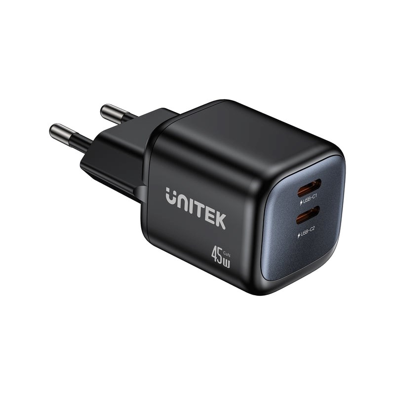 Strujni punjač UNITEK P1113A (45W, 2x USB-C, GaN, PD 3.0)