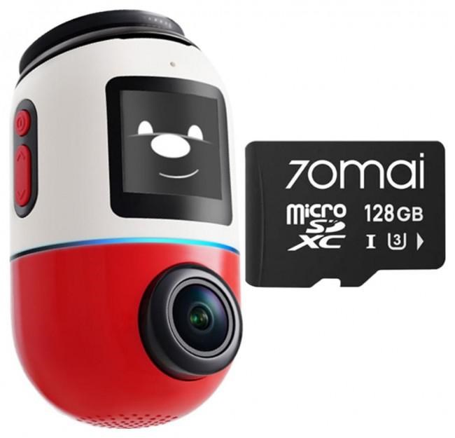 Auto kamera 70MAI Dash Cam Omni X200 (360° rotacija, 1080p 60 FPS, AI nadzor parkiranja, 128 GB eMMC) crvena