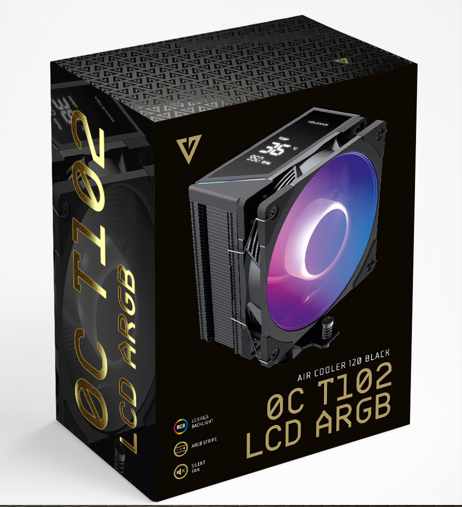 Hladnjak za procesor MODECOM Volcano 0C-T102 LCD ARGB, 120mm, crni-6