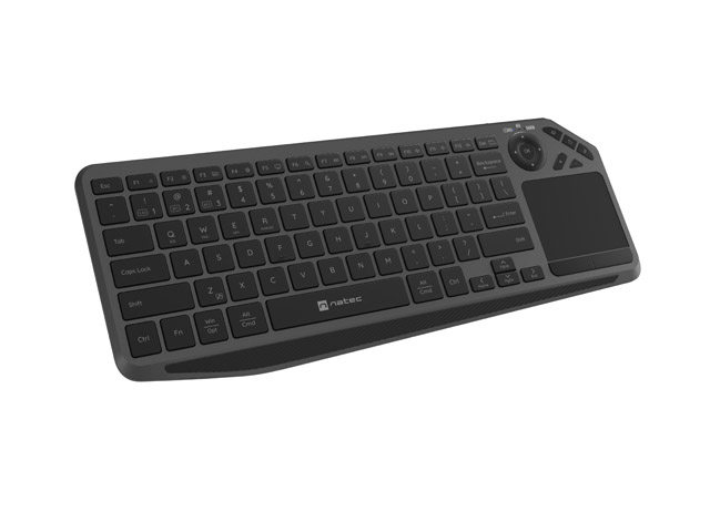 Tipkovnica NATEC Turbot 2 US Smart TV NKL-2317 (multimedijska, bežična, s touchpadom, crno-siva, internacionalna non HR tipkovnica)-6